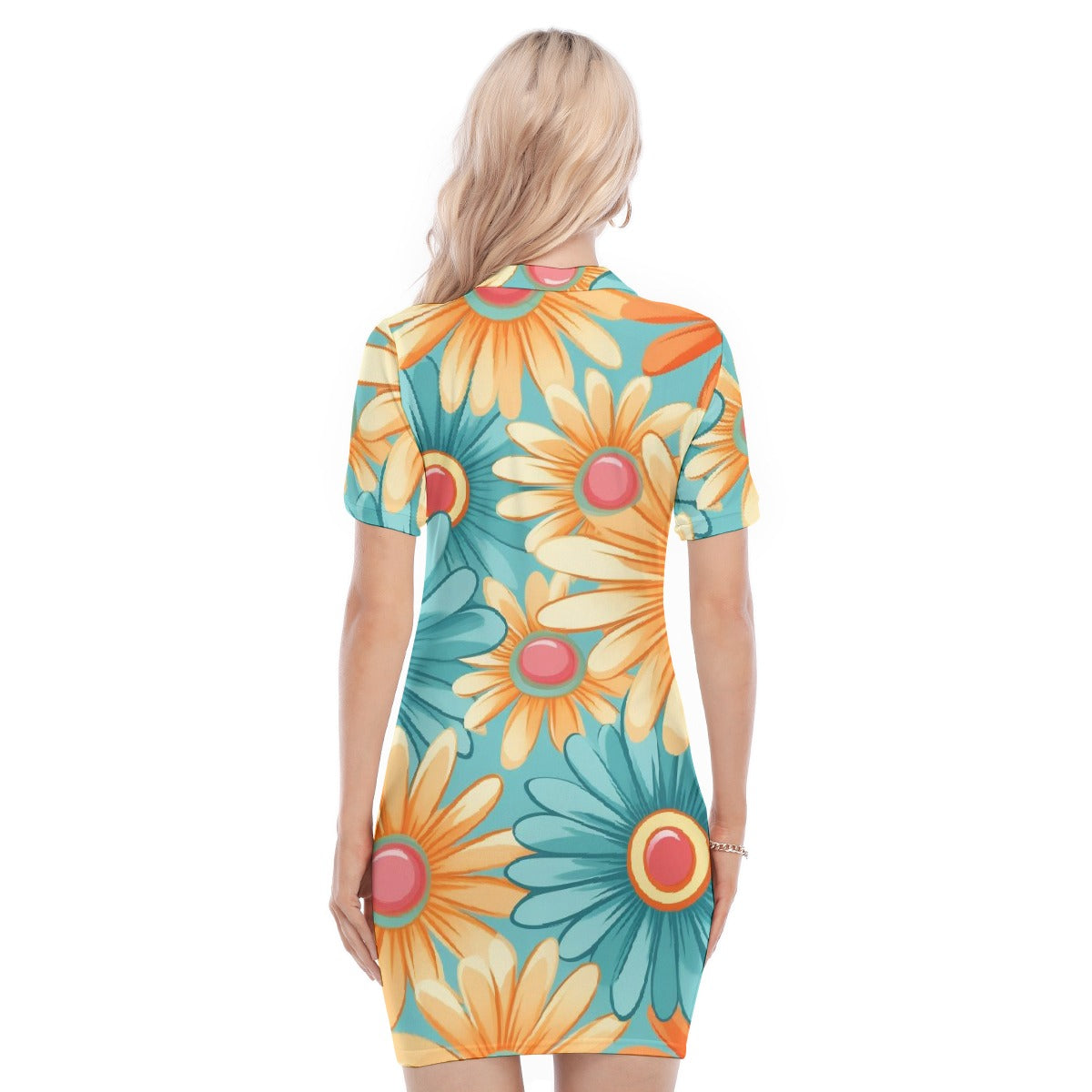 All-Over Print Women's Polo Collar Dress