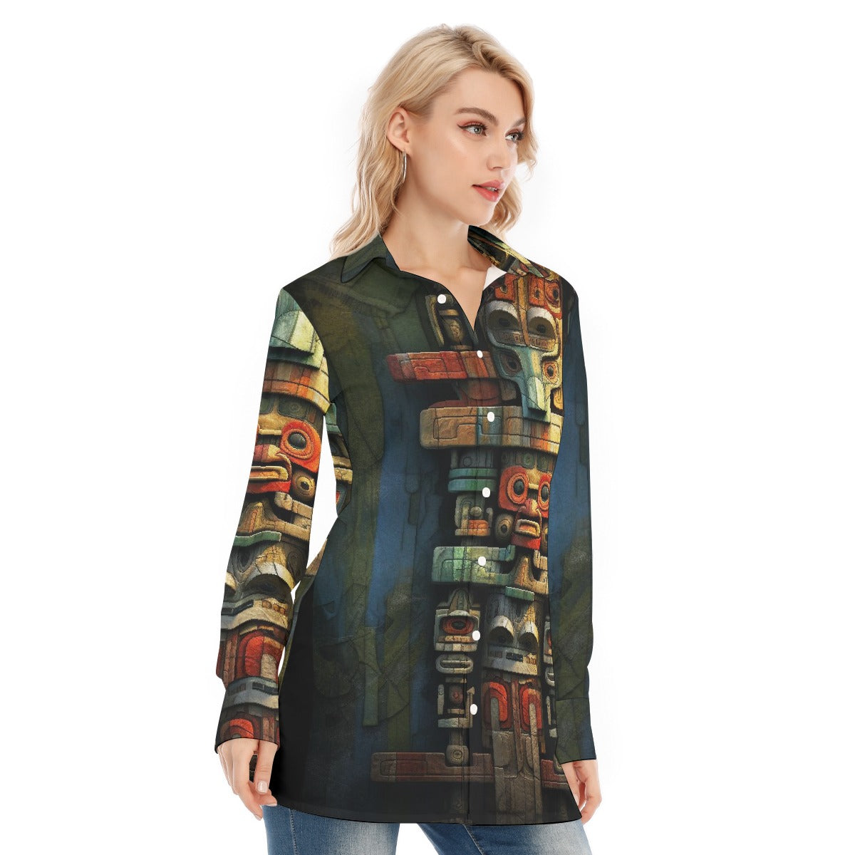 All-Over Print Women's Long Shirt