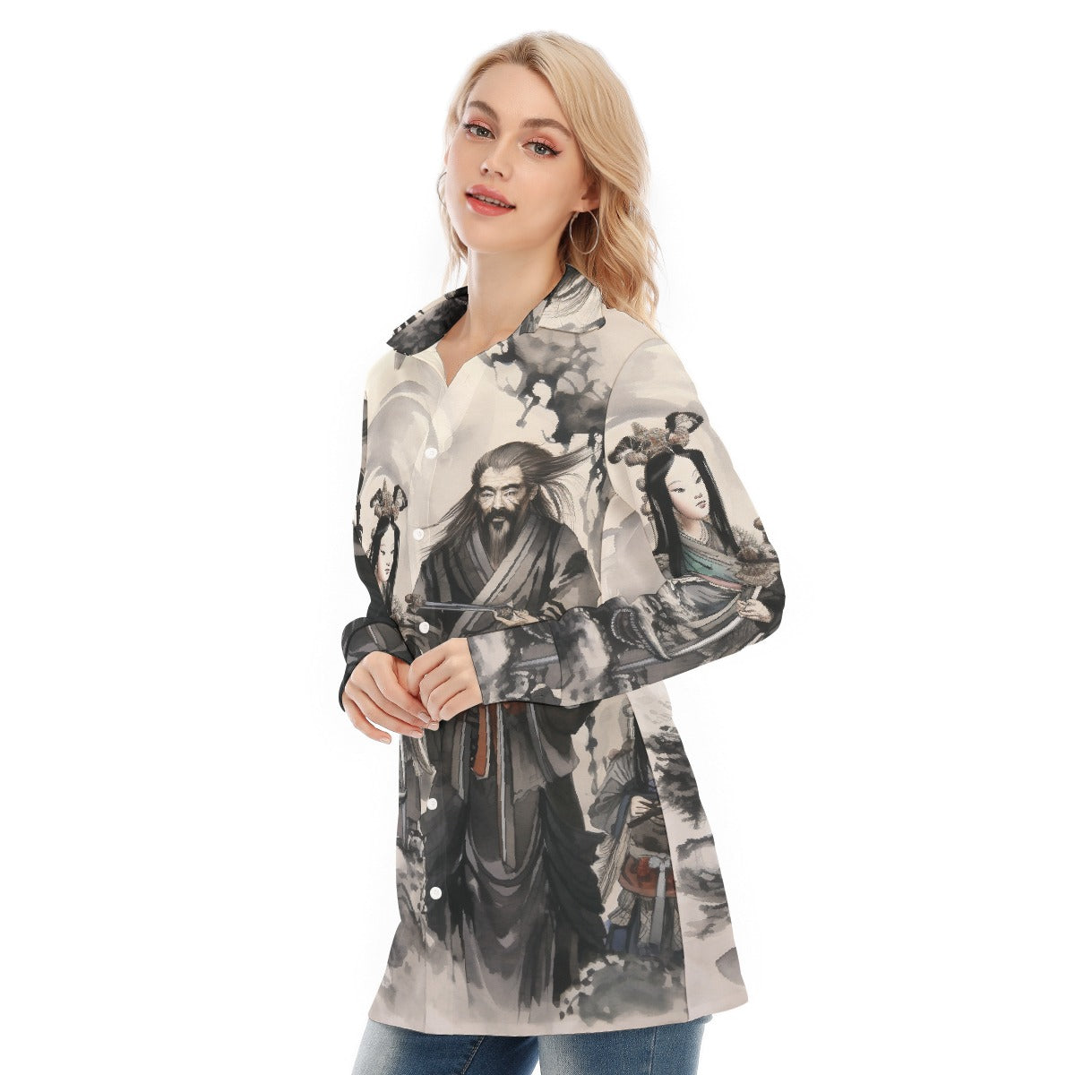 All-Over Print Women's Long Shirt