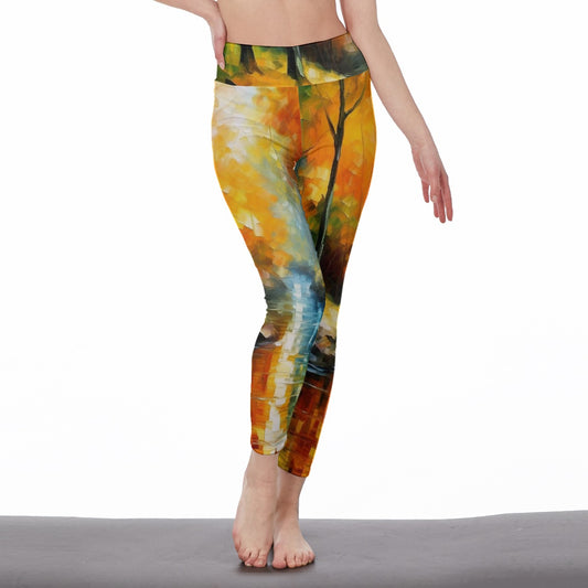 All-Over Print Women's High Waist Leggings | Side Stitch Closure