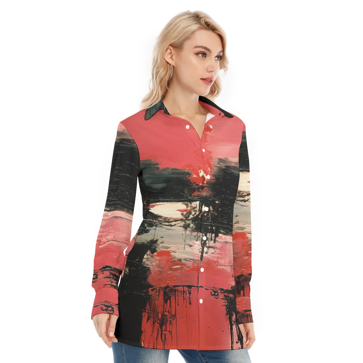 All-Over Print Women's Long Shirt