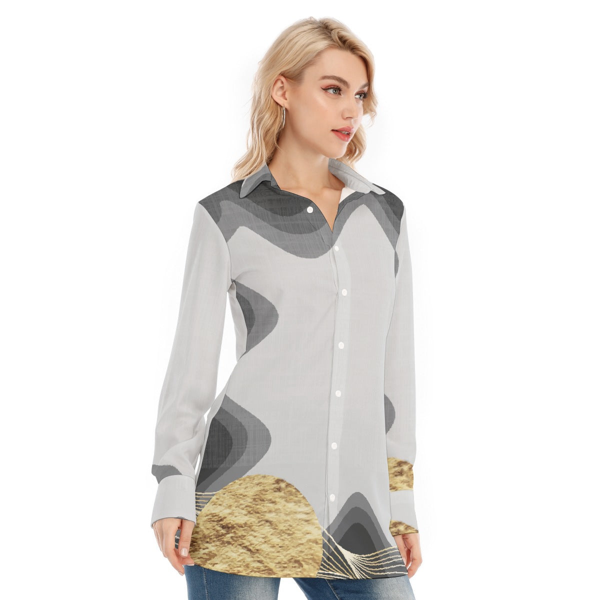 All-Over Print Women's Long Shirt