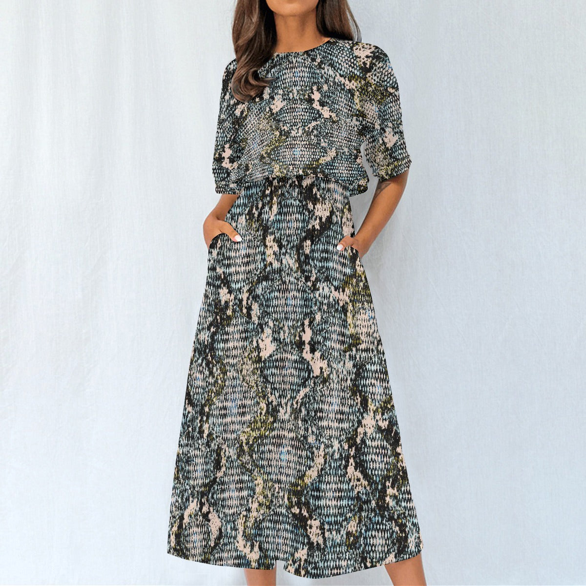 All-Over Print Women's Elastic Waist Dress