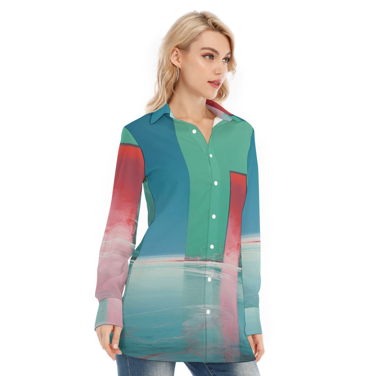 All-Over Print Women's Long Shirt