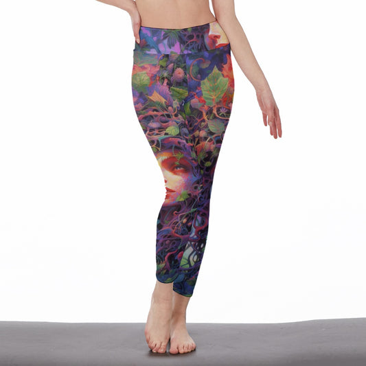 All-Over Print Women's High Waist Leggings | Side Stitch Closure