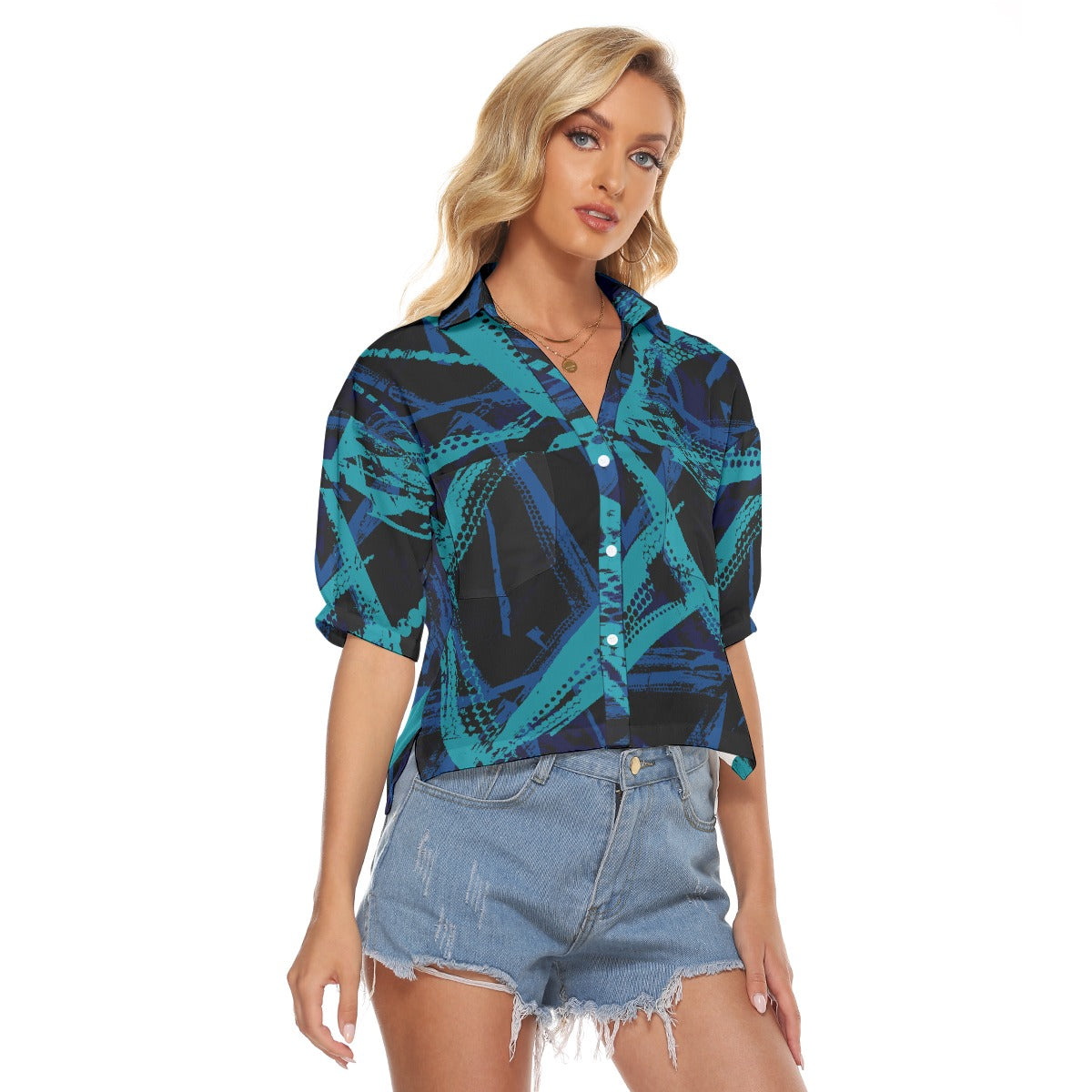 All-Over Print Women's V-neck Shirts