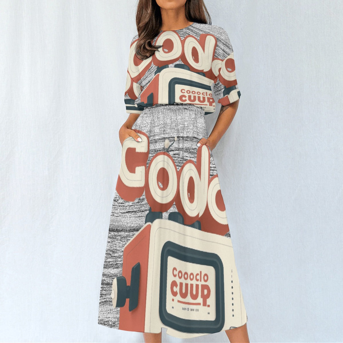 All-Over Print Women's Elastic Waist Dress