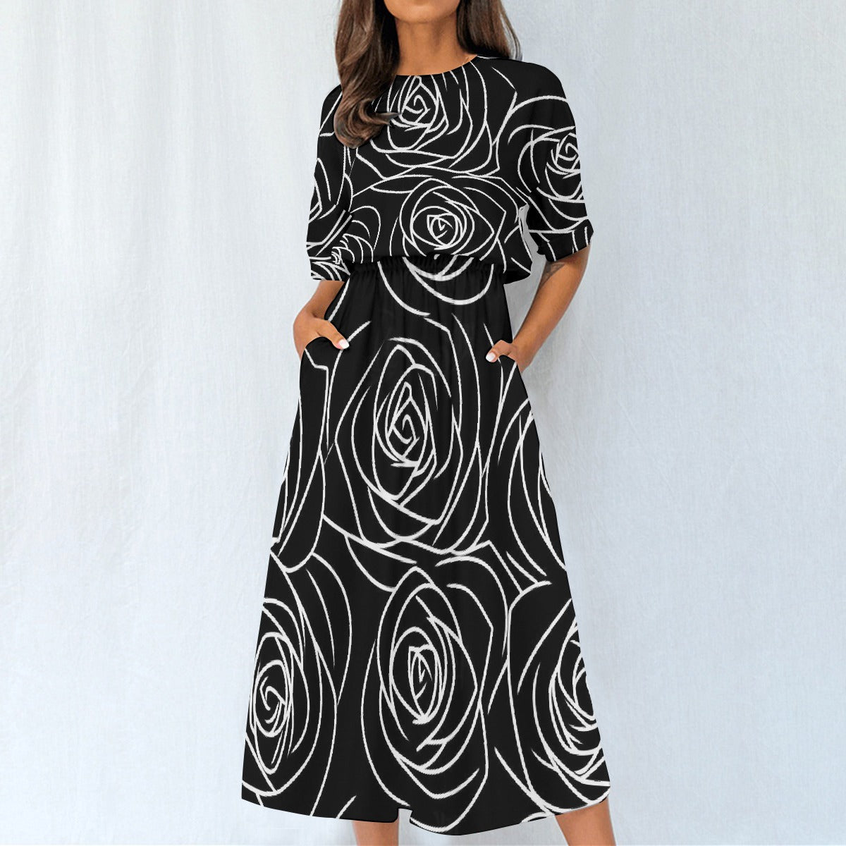 All-Over Print Women's Elastic Waist Dress