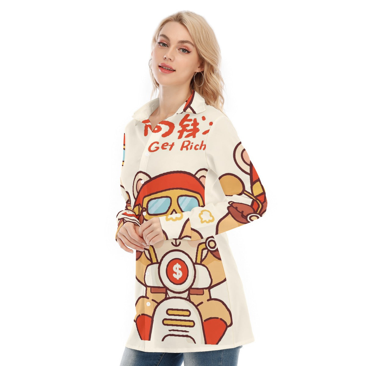 All-Over Print Women's Long Shirt