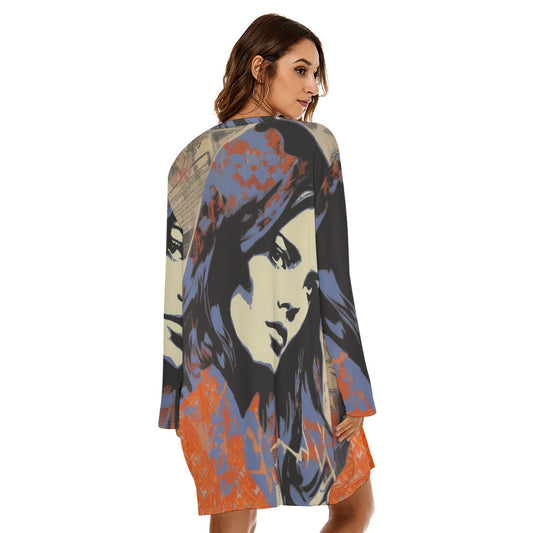 All-Over Print  Women's Loose Crew Neck Dress