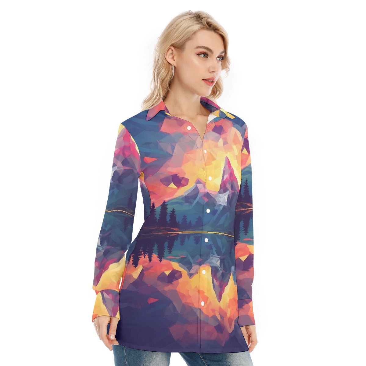 All-Over Print Women's Long Shirt