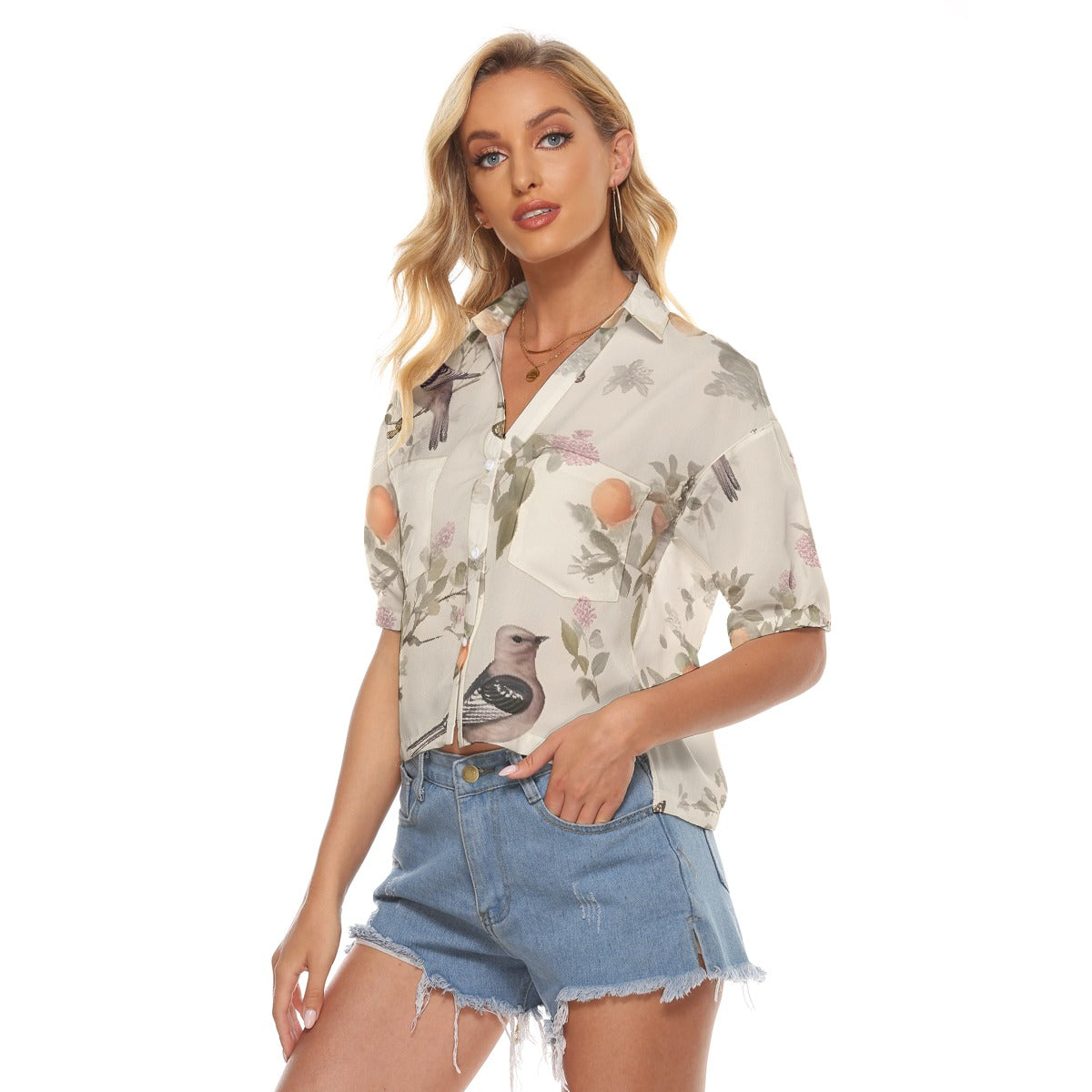 All-Over Print Women's V-neck Shirts