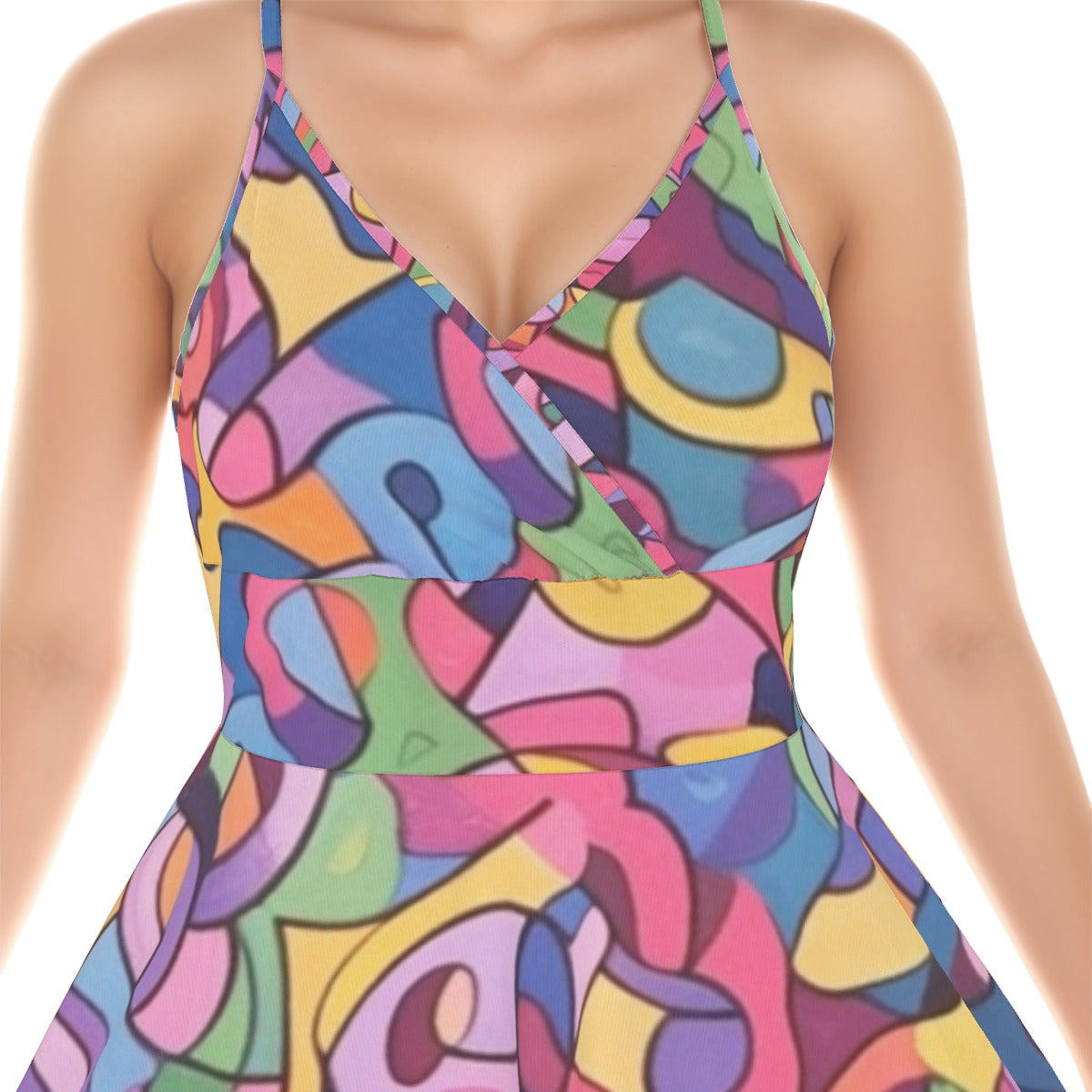 All-Over Print Women‘s Cross Cami Dress