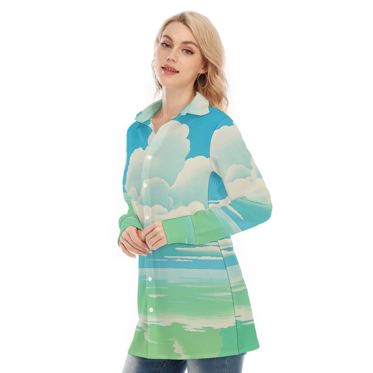 All-Over Print Women's Long Shirt