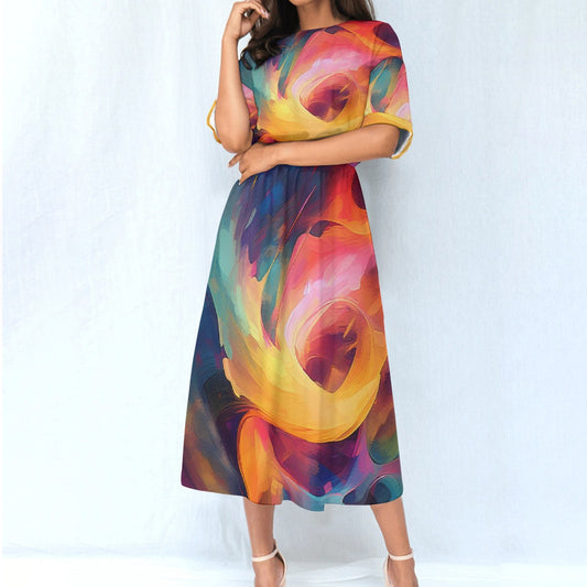 All-Over Print Women's Elastic Waist Dress