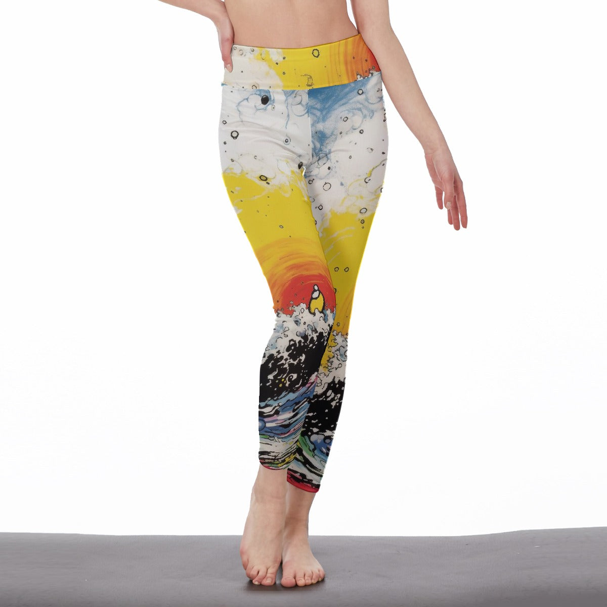 All-Over Print Women's High Waist Leggings | Side Stitch Closure