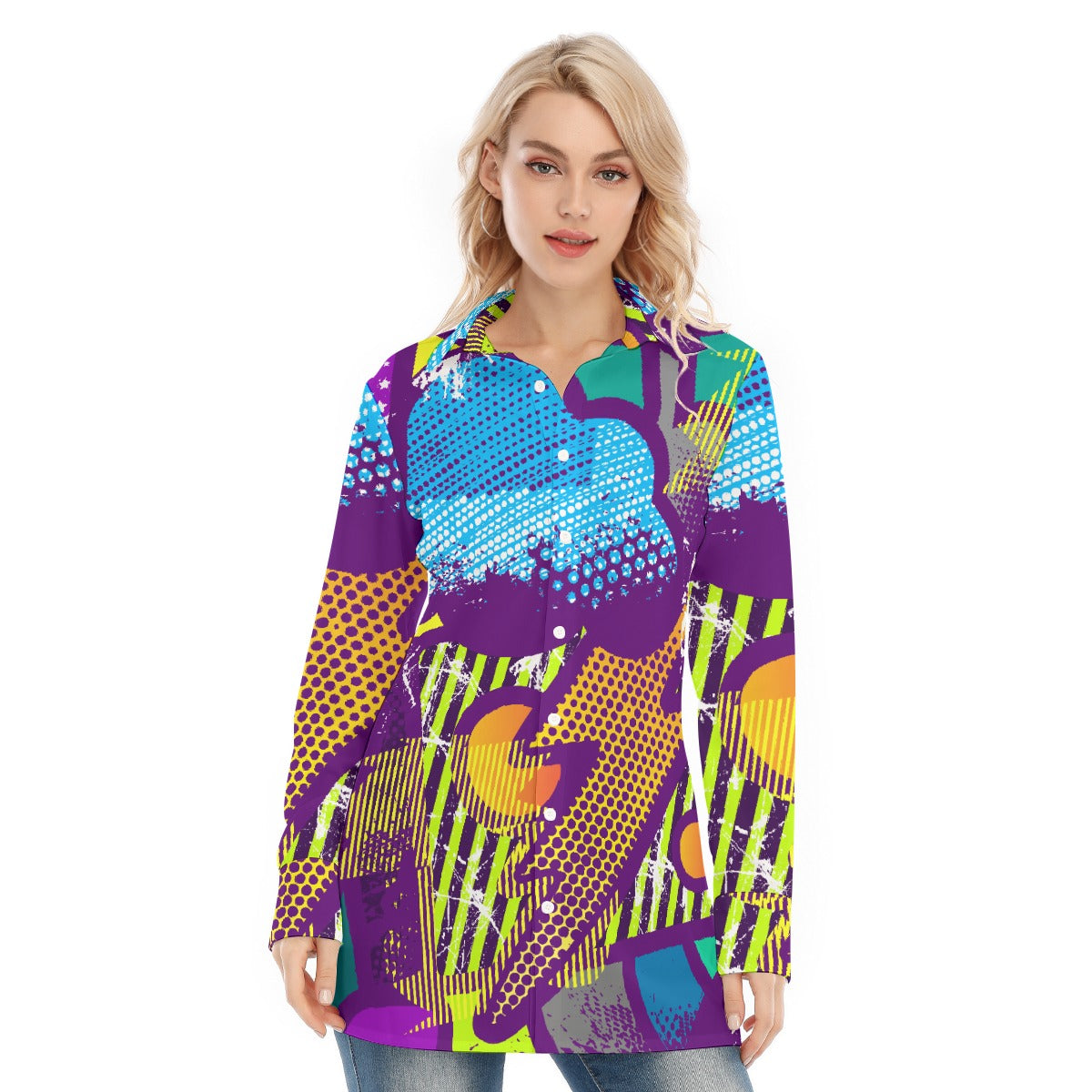 All-Over Print Women's Long Shirt