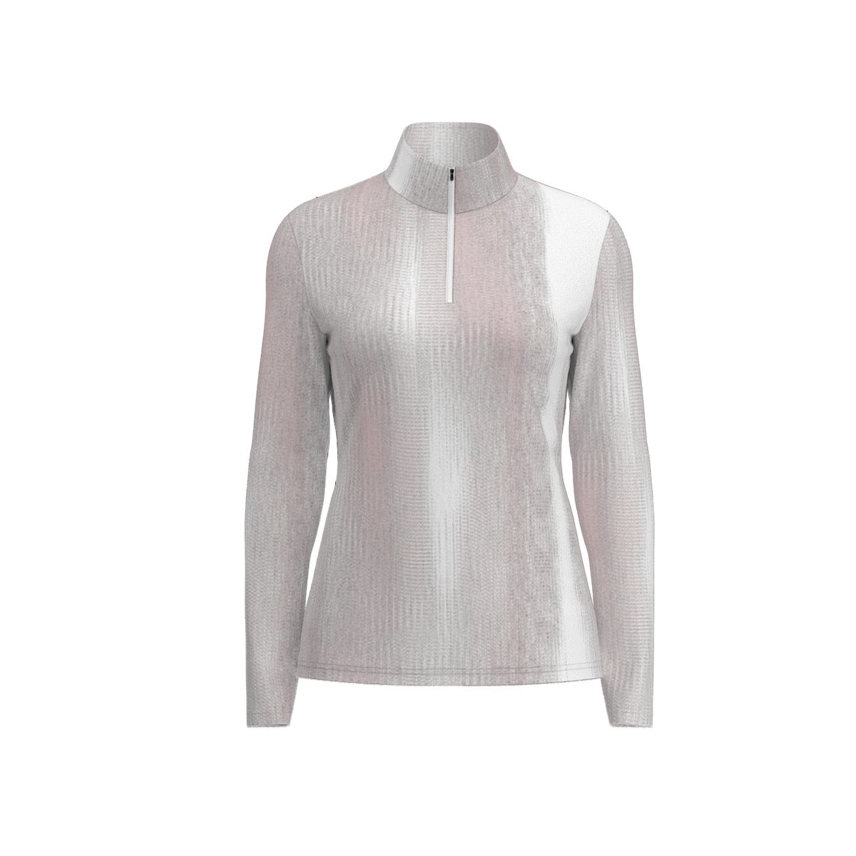 All-Over Print Women's Sports Collar Jersey With Long Sleeve