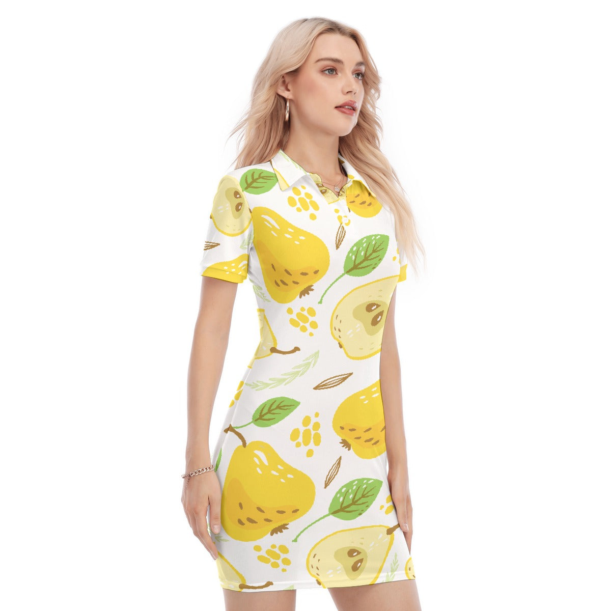 All-Over Print Women's Polo Collar Dress