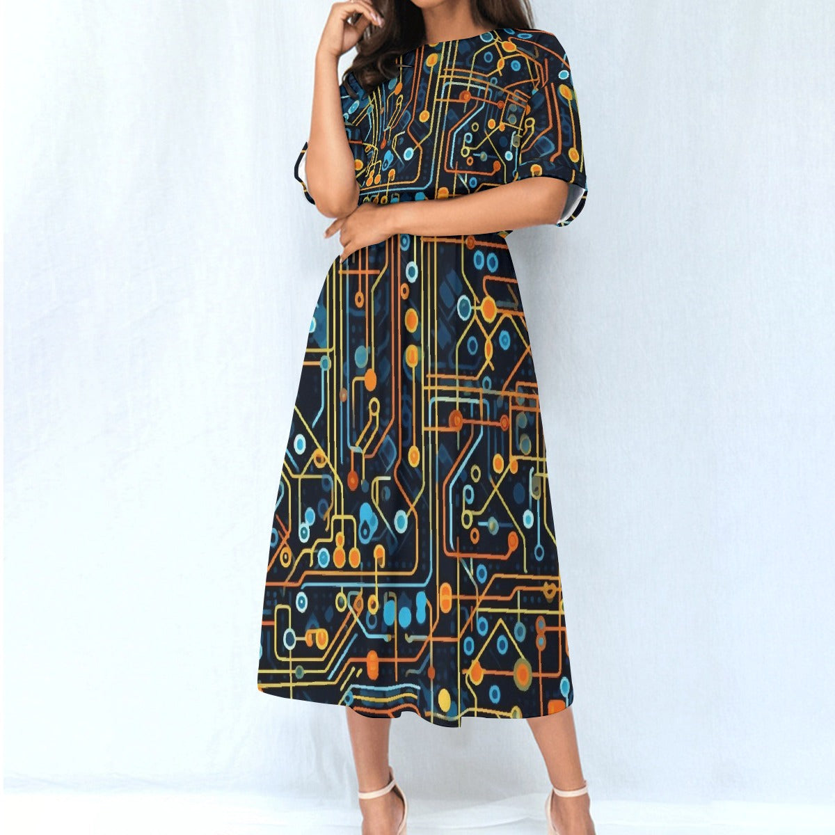 All-Over Print Women's Elastic Waist Dress