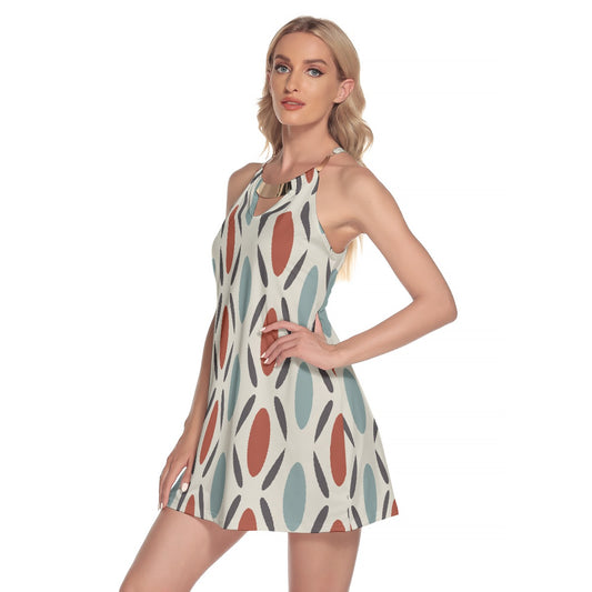 All-Over Print Women's Round Neck Above Knee Dress