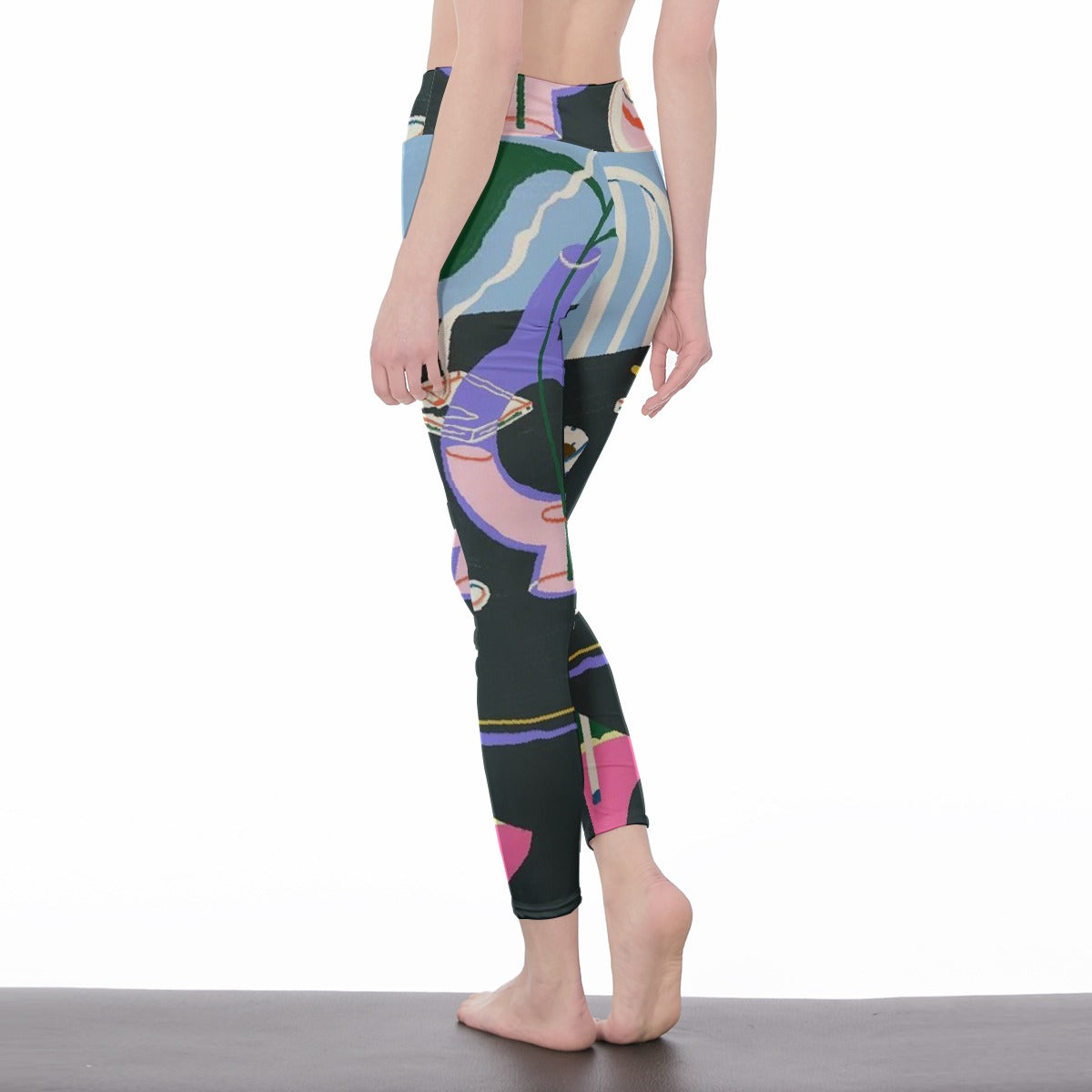 All-Over Print Women's High Waist Leggings | Side Stitch Closure