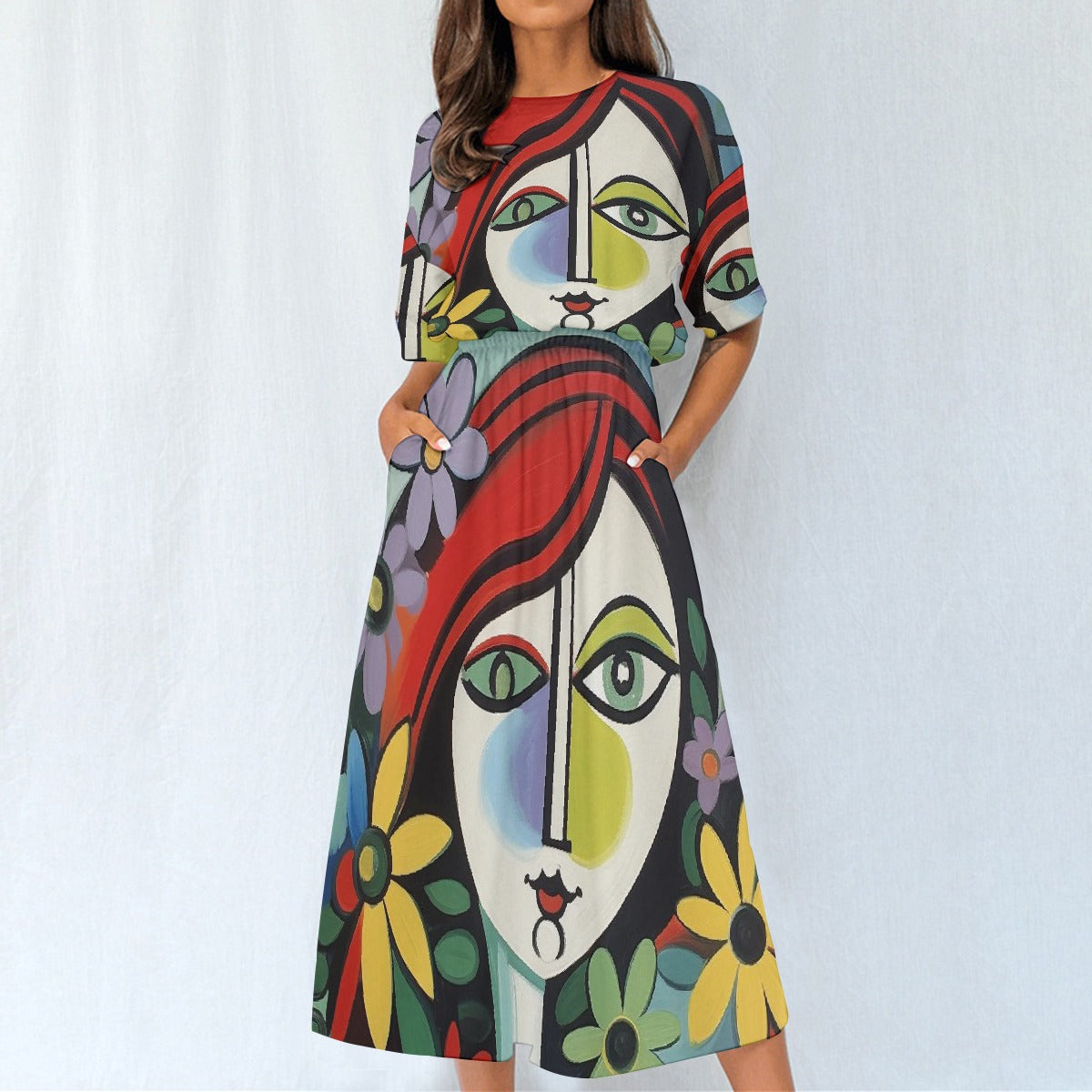 All-Over Print Women's Elastic Waist Dress