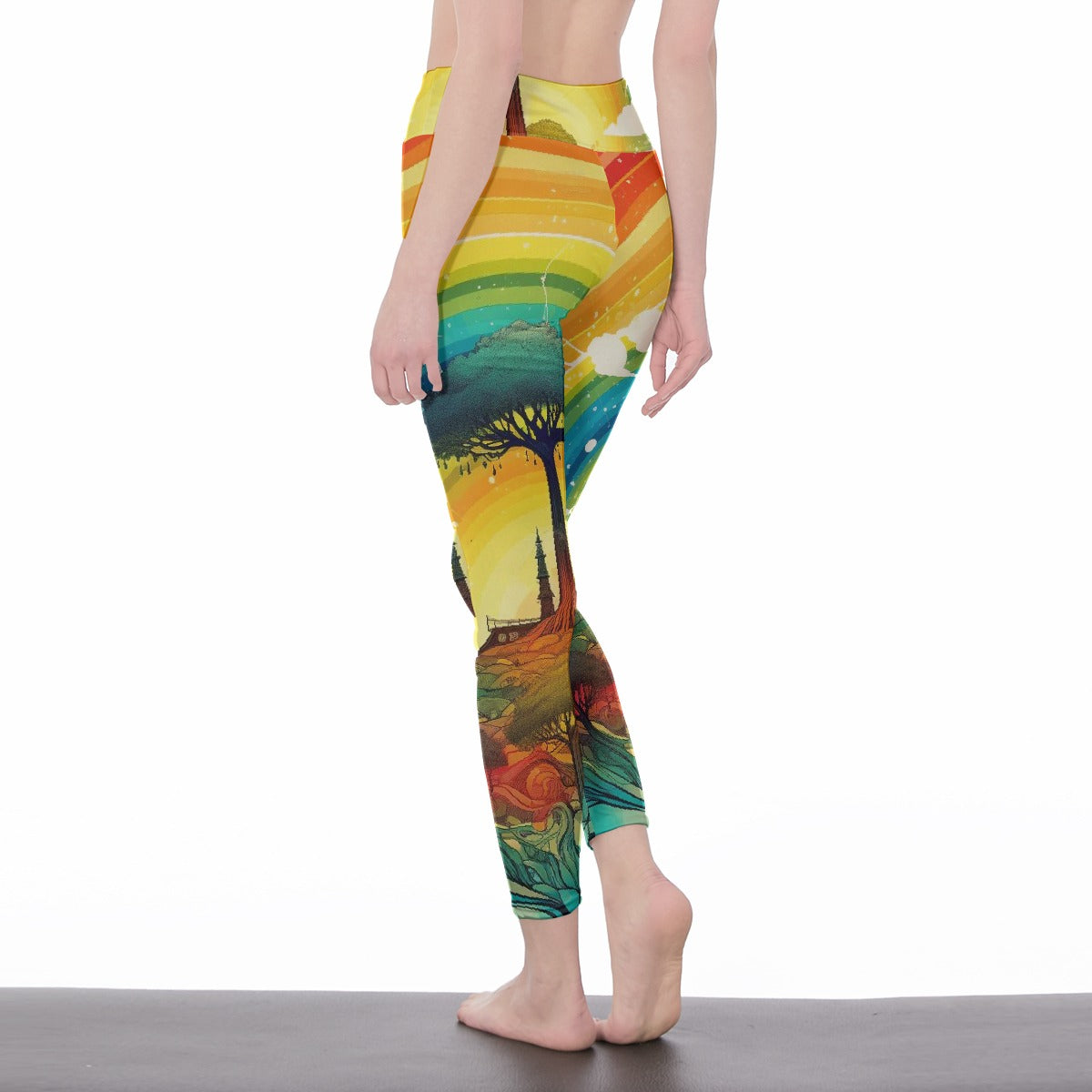 All-Over Print Women's High Waist Leggings | Side Stitch Closure