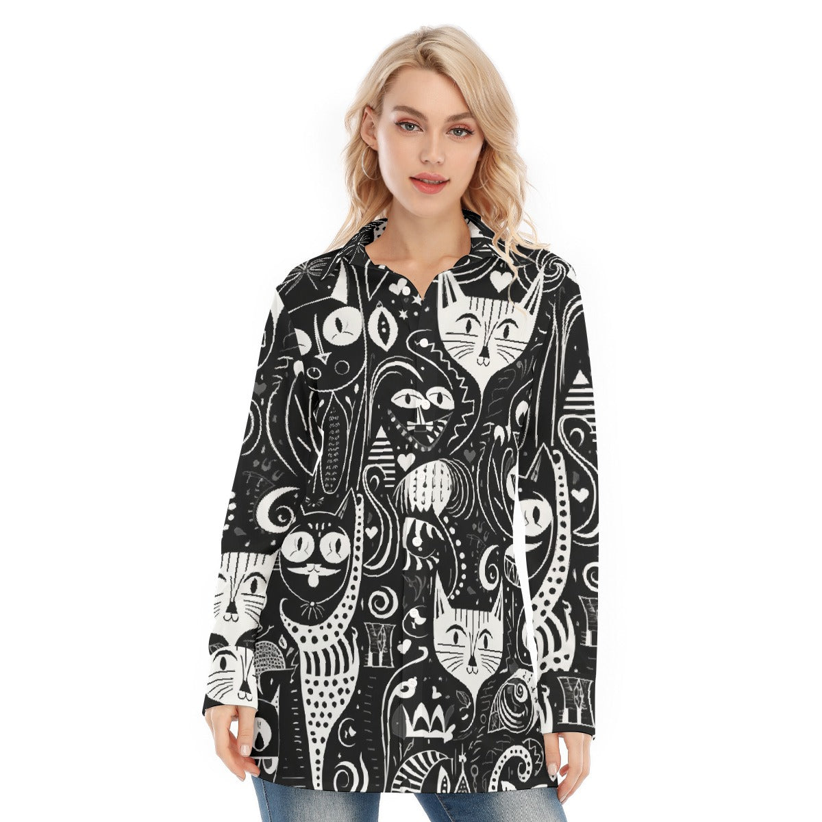 All-Over Print Women's Long Shirt