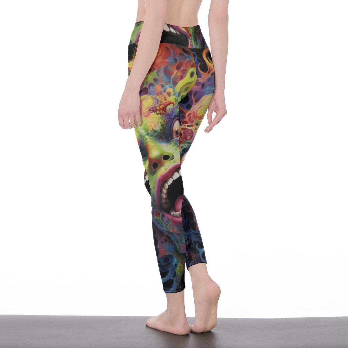 All-Over Print Women's High Waist Leggings | Side Stitch Closure