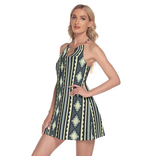 All-Over Print Women's Round Neck Above Knee Dress