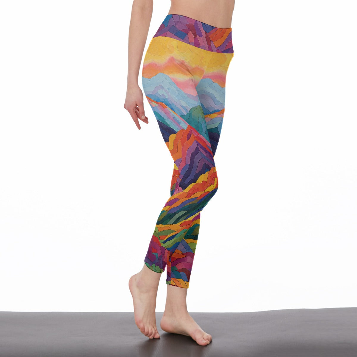 All-Over Print Women's High Waist Leggings | Side Stitch Closure