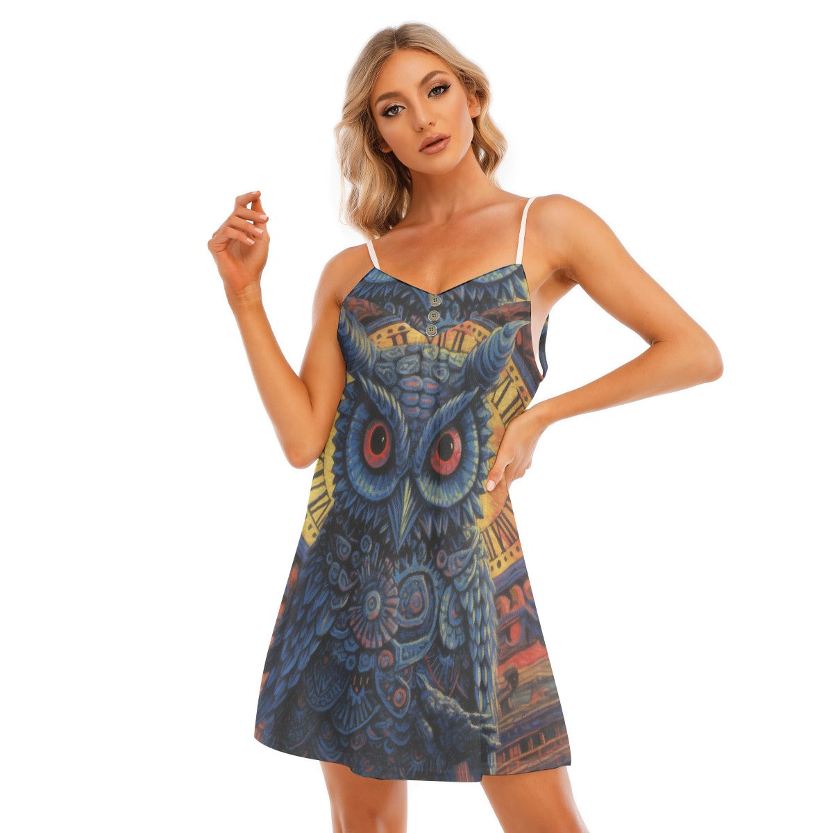 All-Over Print Women's V-neck Cami Dress