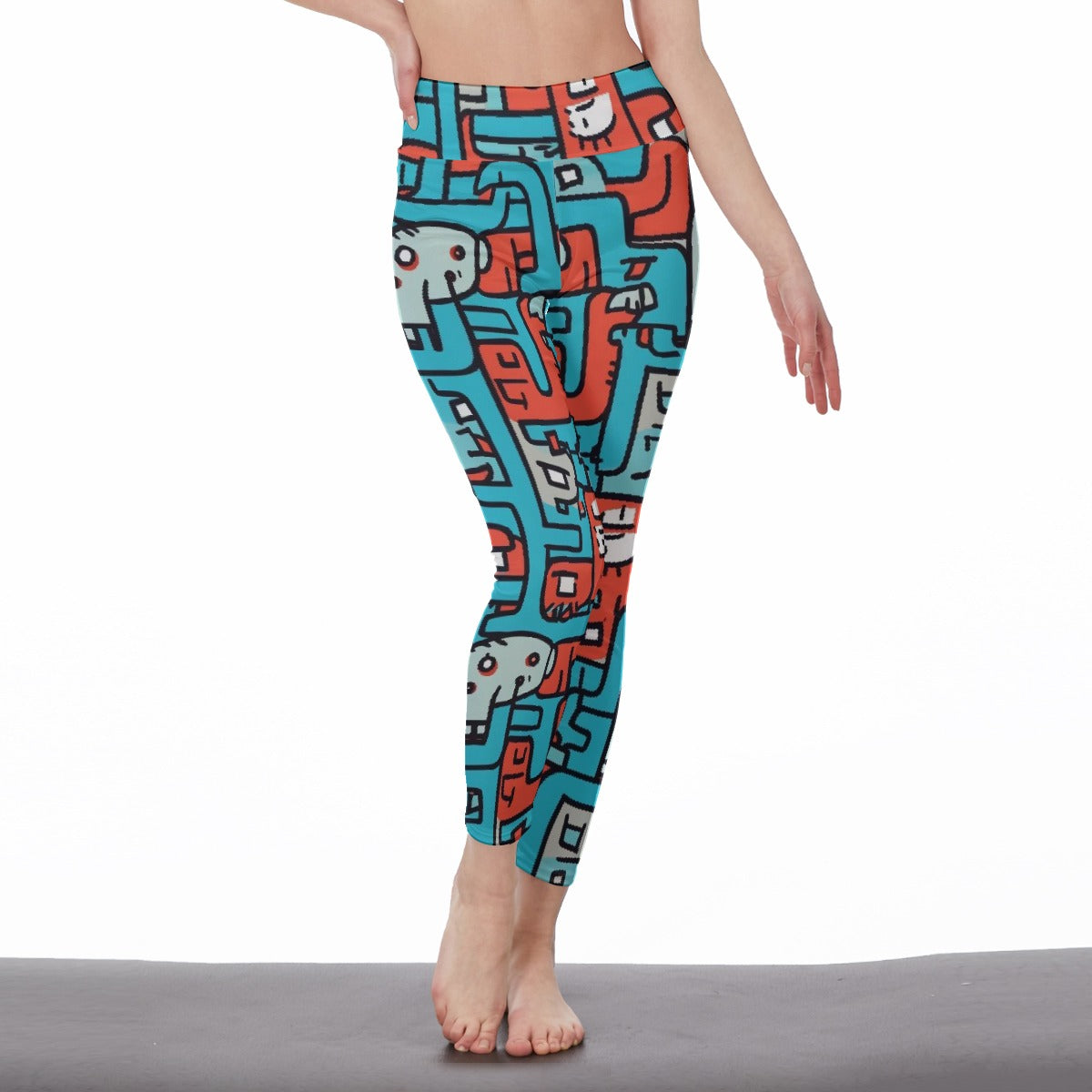 All-Over Print Women's High Waist Leggings | Side Stitch Closure