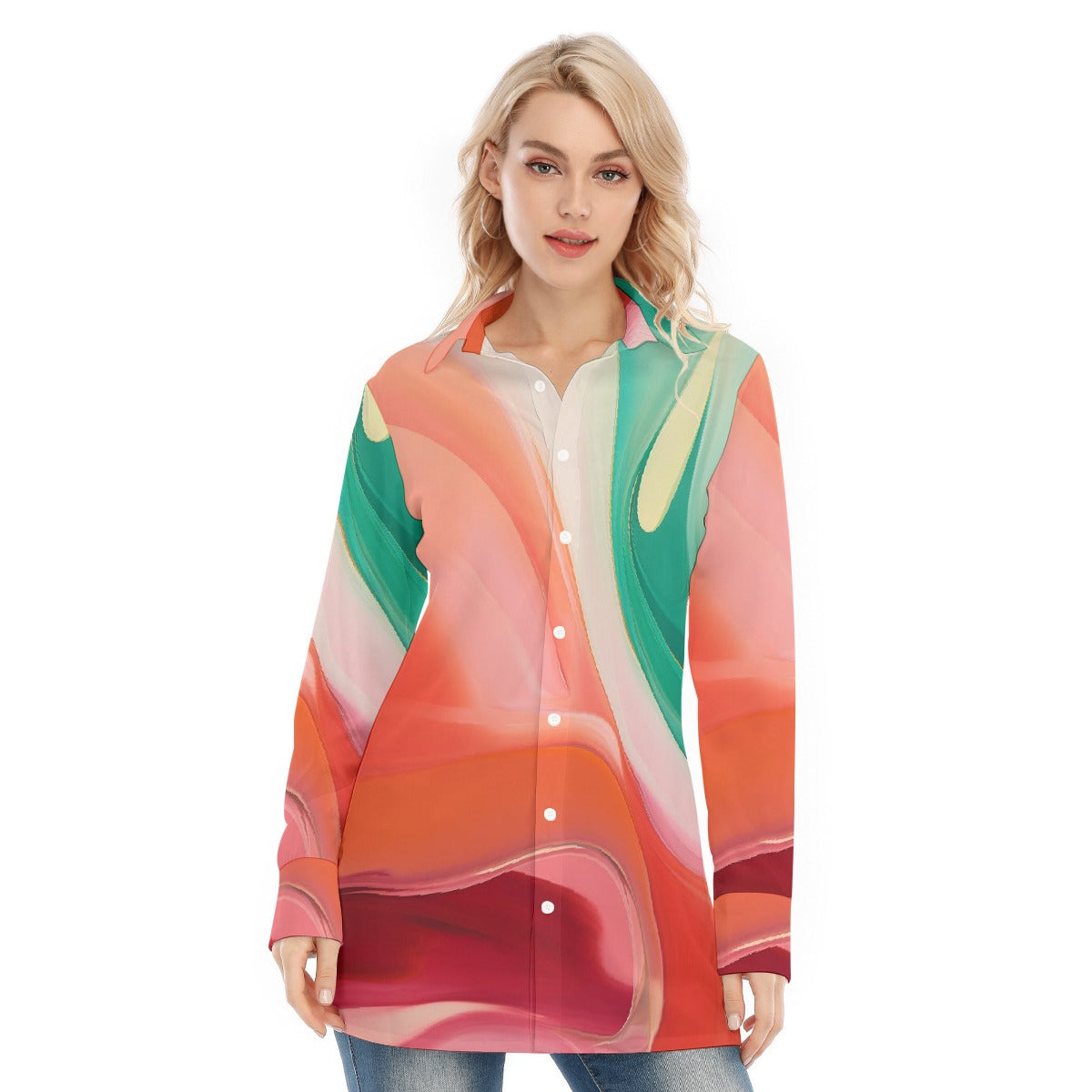 All-Over Print Women's Long Shirt