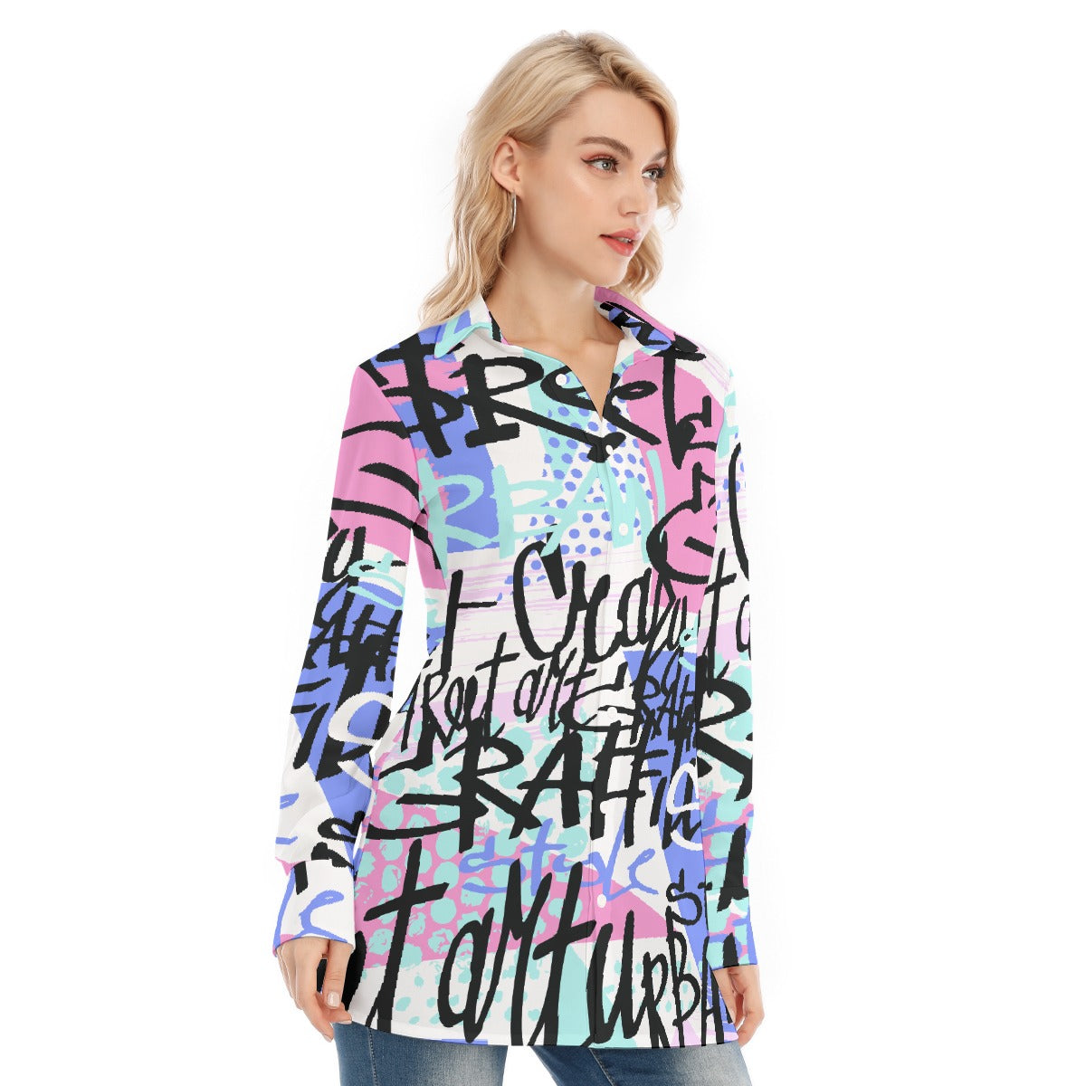 All-Over Print Women's Long Shirt