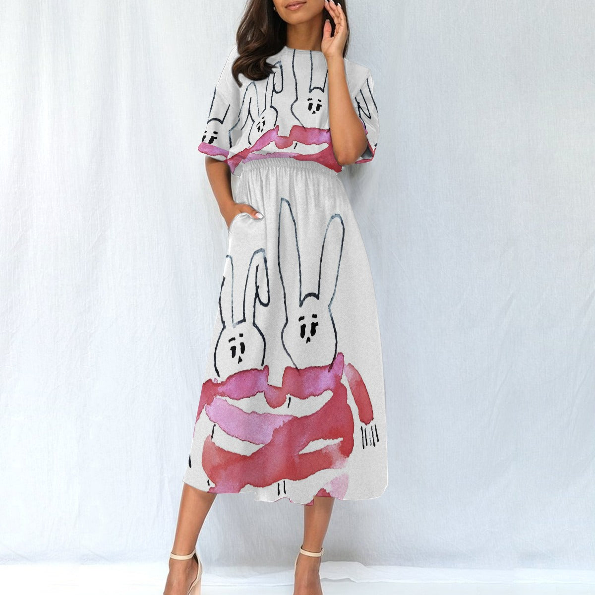 All-Over Print Women's Elastic Waist Dress