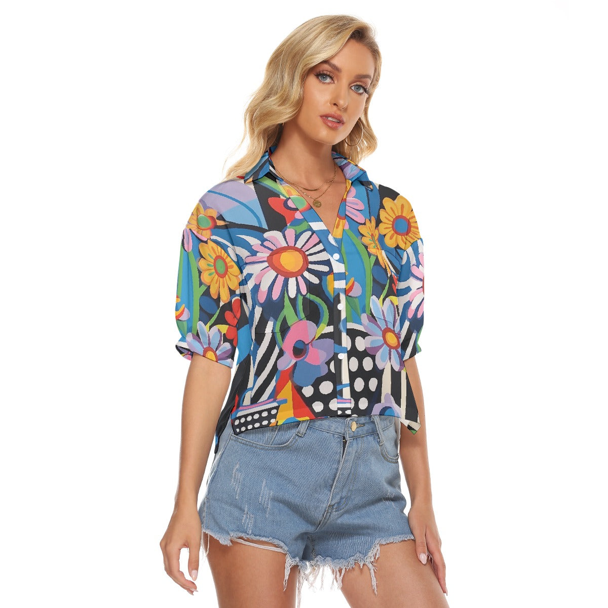 All-Over Print Women's V-neck Shirts