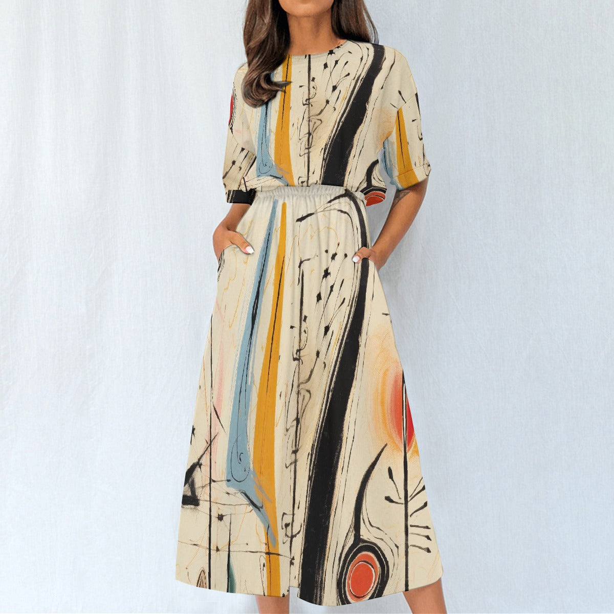 All-Over Print Women's Elastic Waist Dress