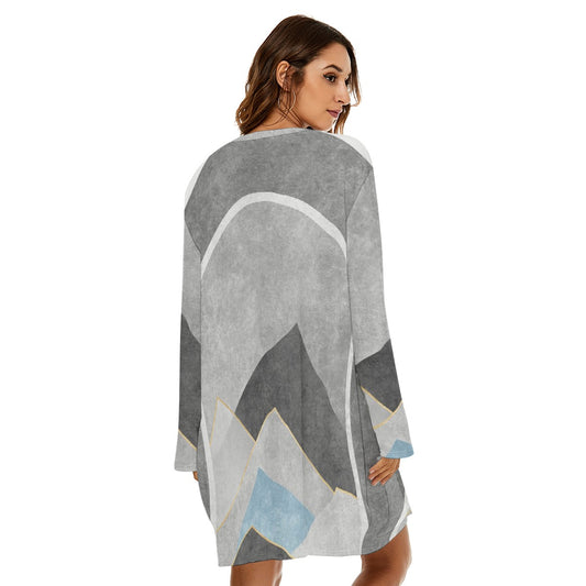 All-Over Print  Women's Loose Crew Neck Dress