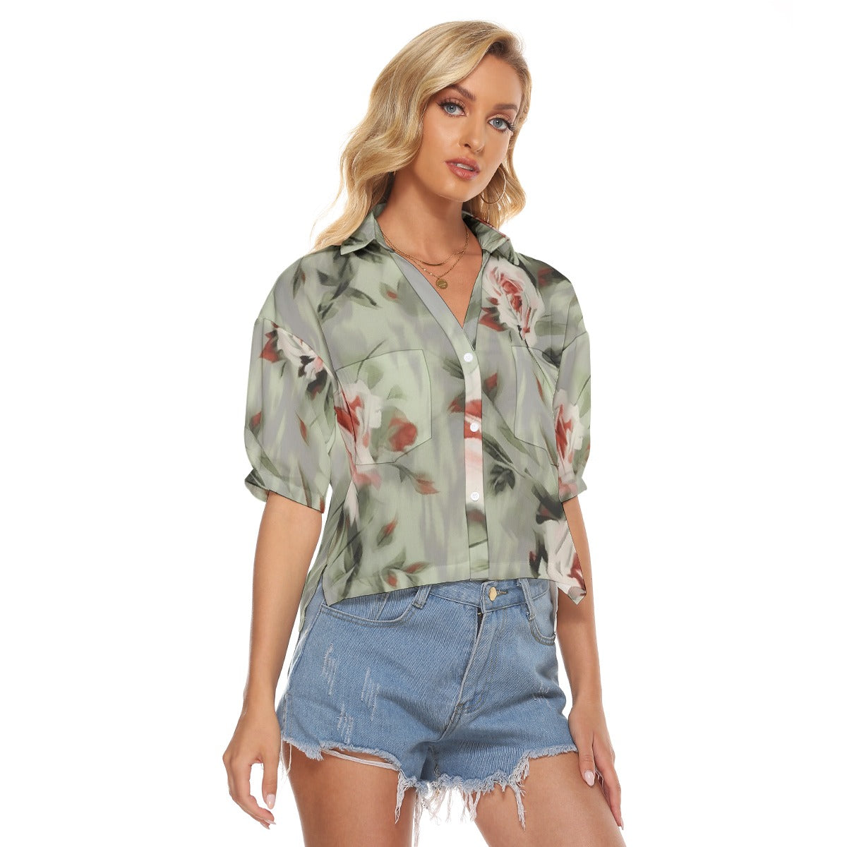 All-Over Print Women's V-neck Shirts