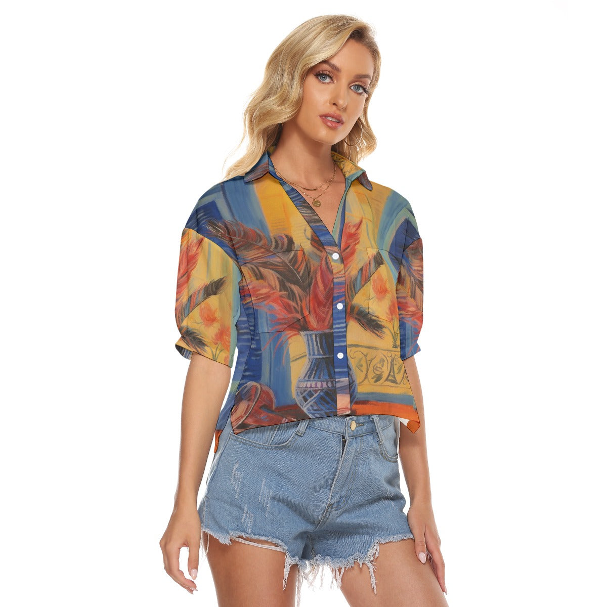 All-Over Print Women's V-neck Shirts