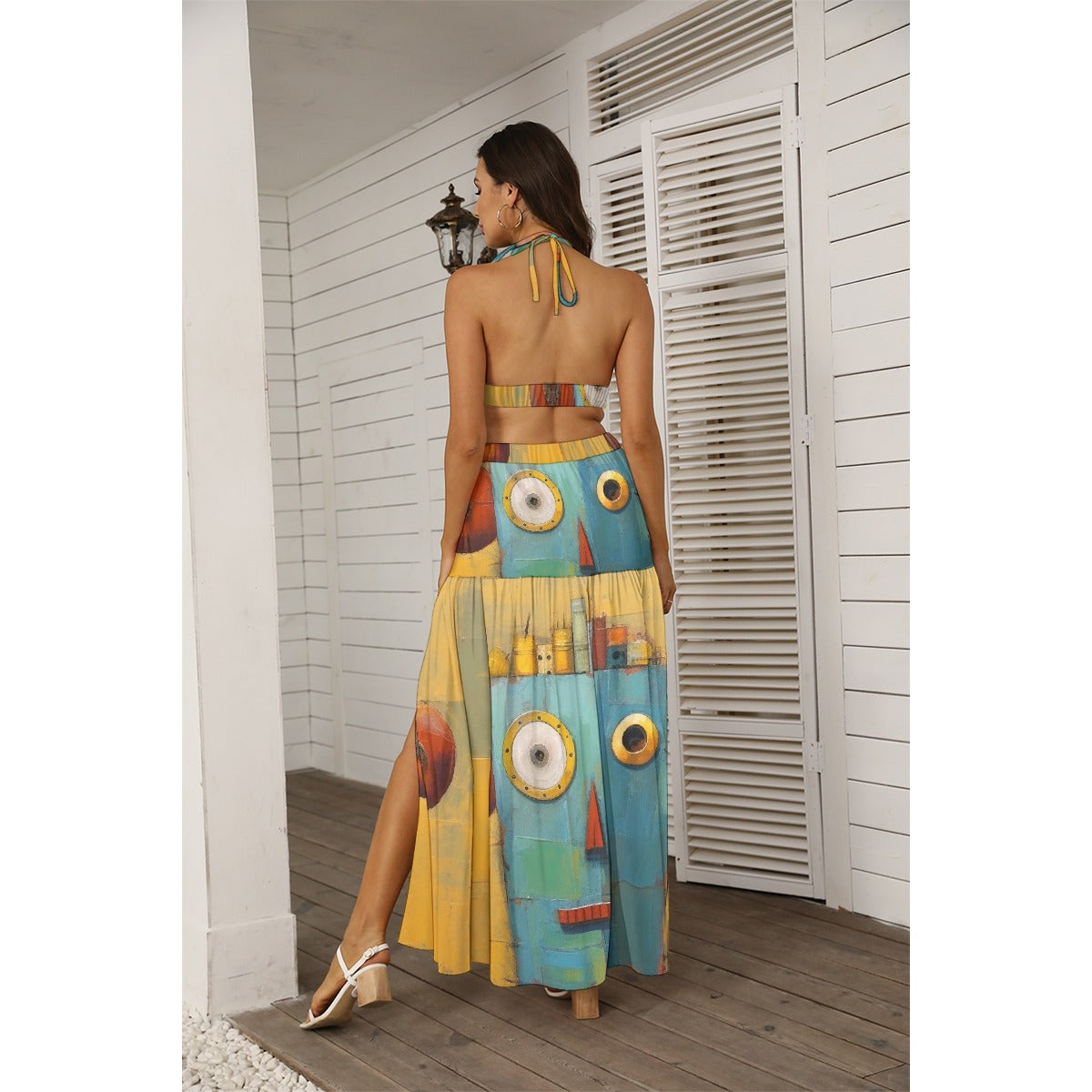 All-Over Print Women's Tie Back Wrap Dress