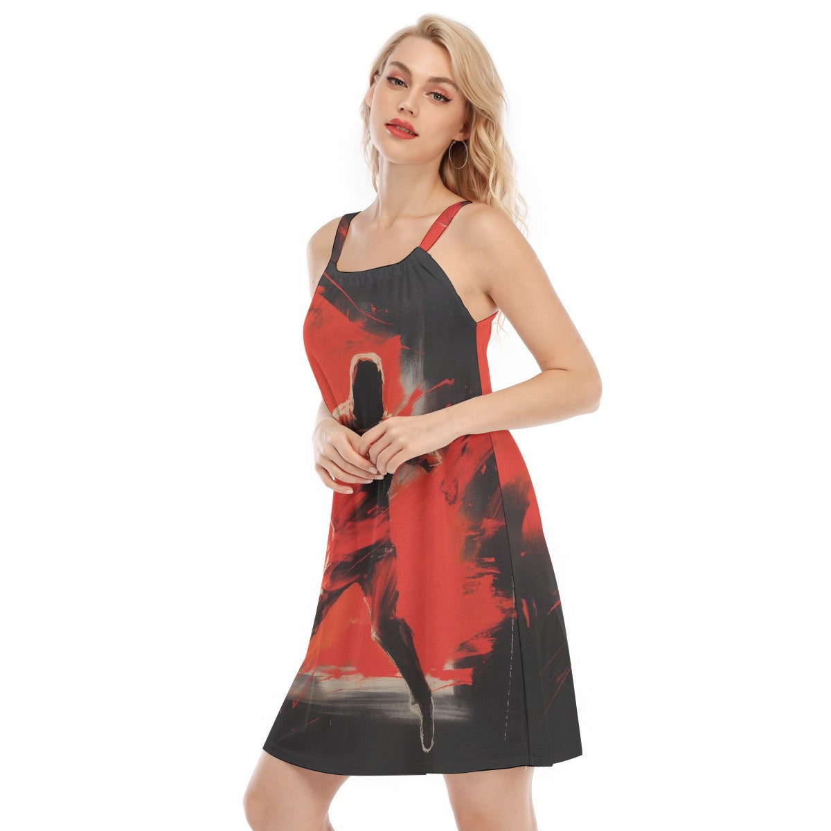 All-Over Print Women's O-neck Cami Dress