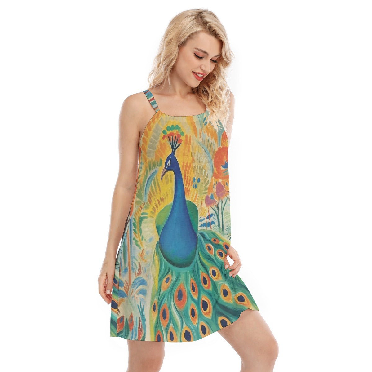 All-Over Print Women's O-neck Cami Dress