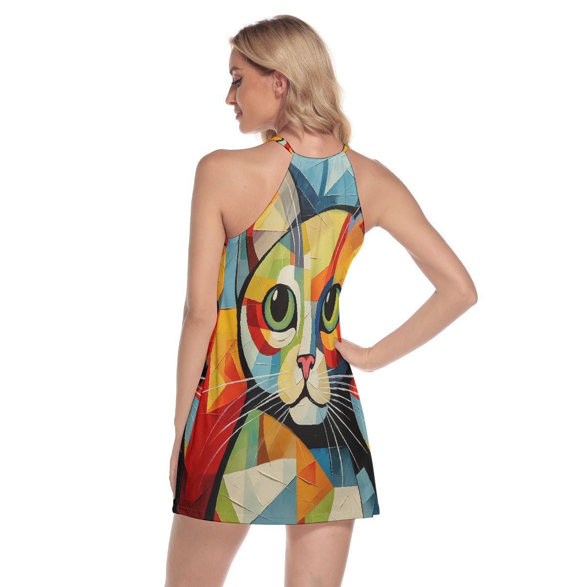 All-Over Print Women's Round Neck Above Knee Dress