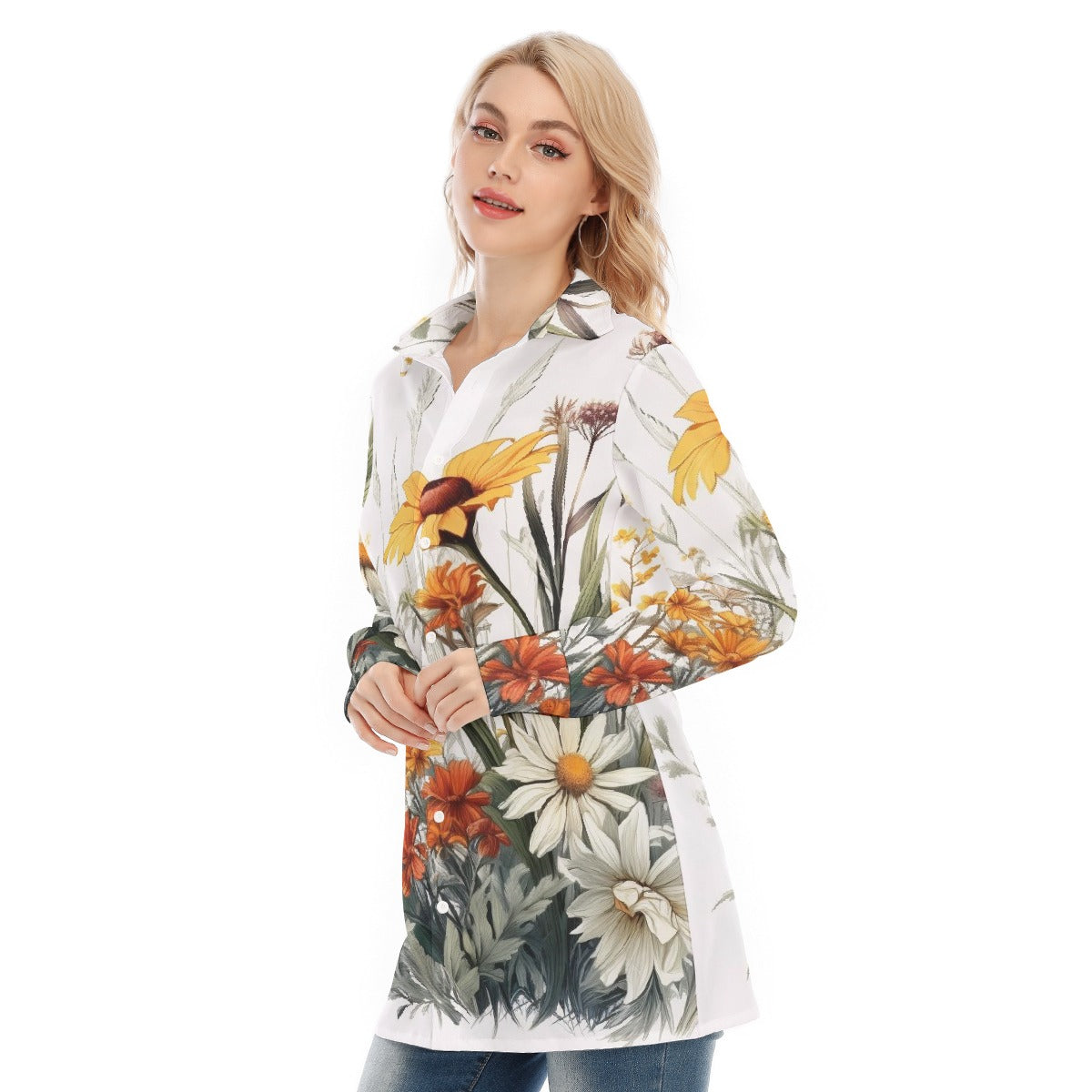 All-Over Print Women's Long Shirt