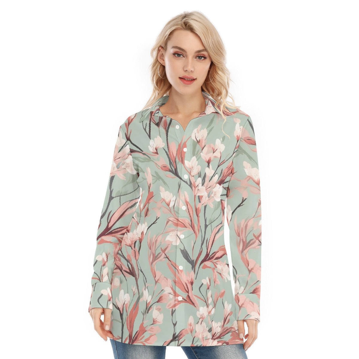 All-Over Print Women's Long Shirt