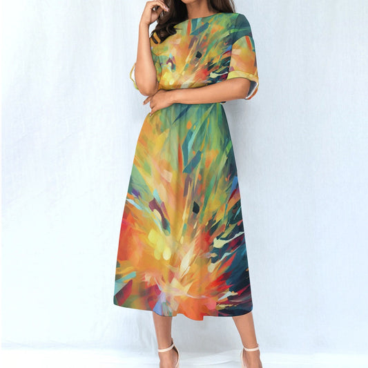 All-Over Print Women's Elastic Waist Dress