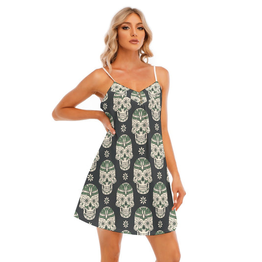 All-Over Print Women's V-neck Cami Dress